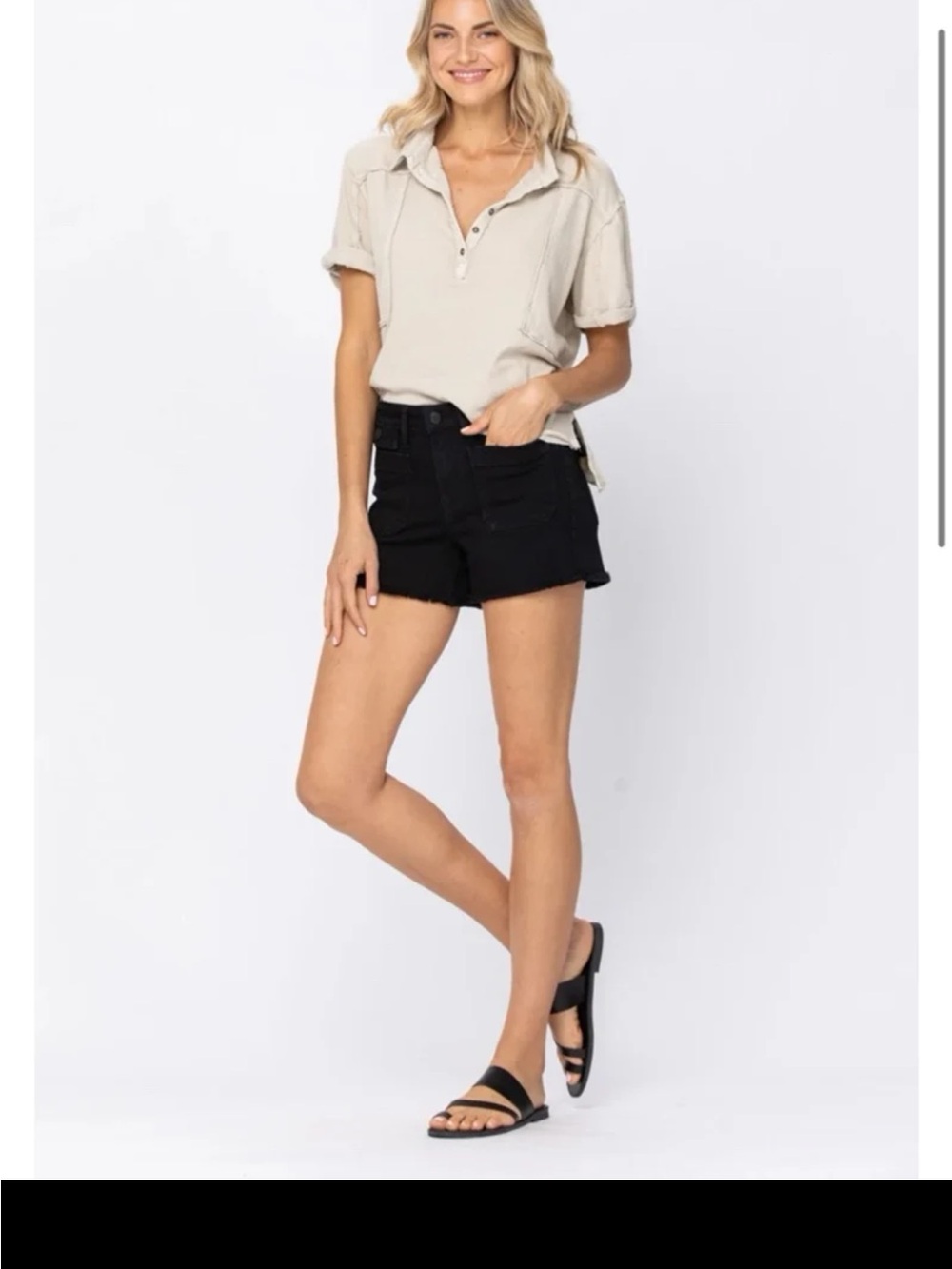 NWT JUDY BLUE CARGO PATCH POCKET SHORTS - BLACK Size 1X